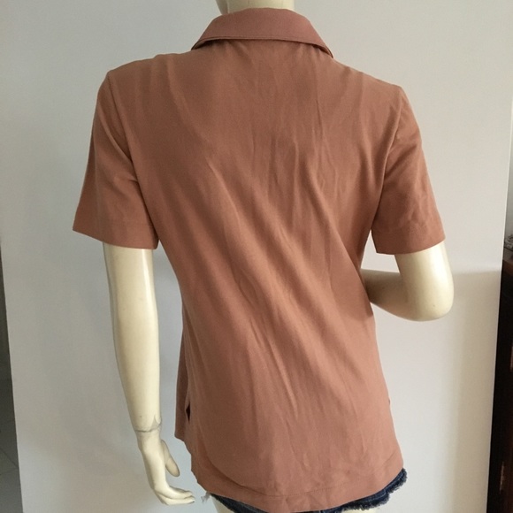 Vintage Short sleeved button down pique polo shirt with double collar - Picture 7 of 8